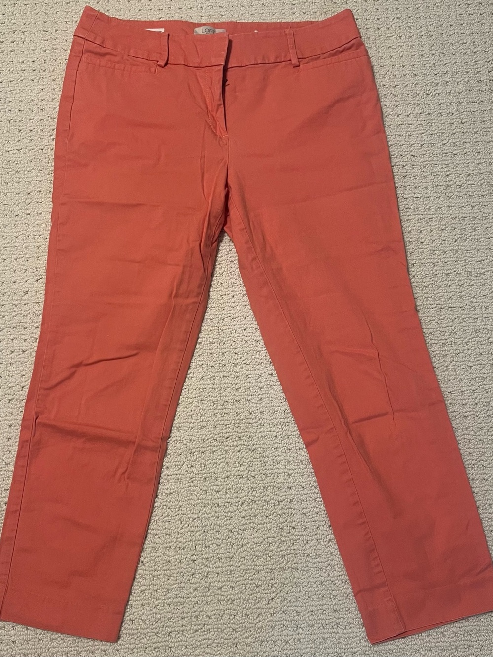 LOFT Coral Capri Straight-Leg Pants